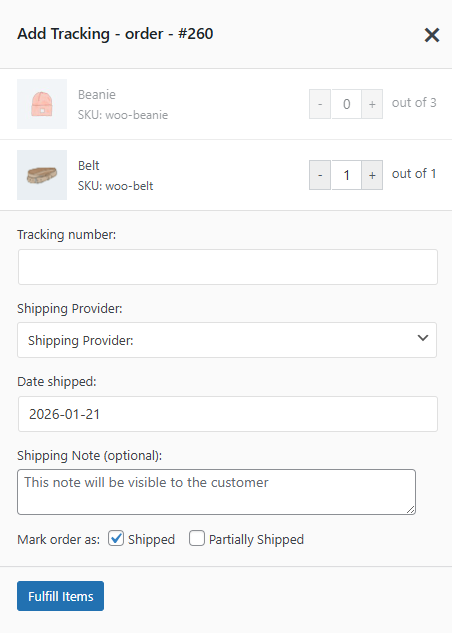 Add Tracking to Orders - zorem Docs