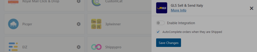 GLS Sell & Send Italy Integration Screenshot