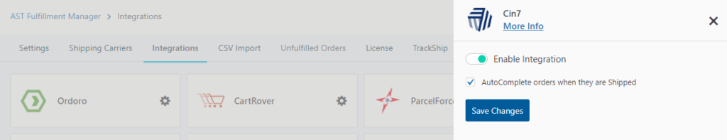 Cin7 Integration Screenshot