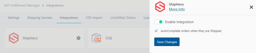 Shiphero Integration Screenshot