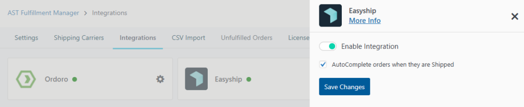 Easyship Integration Screenshot