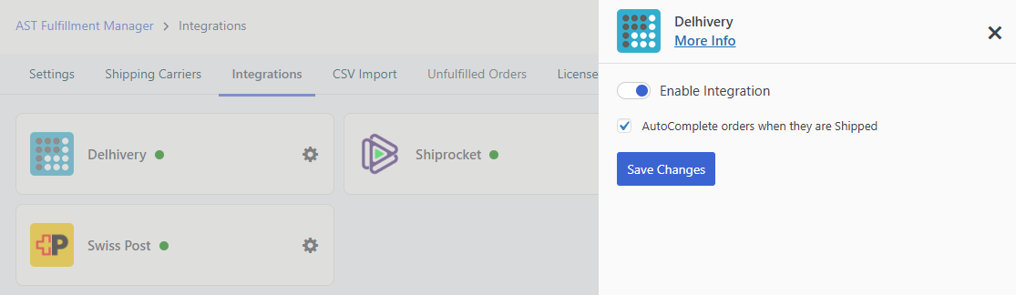 Delhivery Integration Screenshot