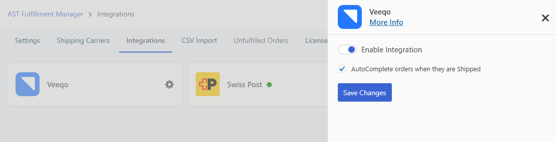Veeqo Integration Screenshot