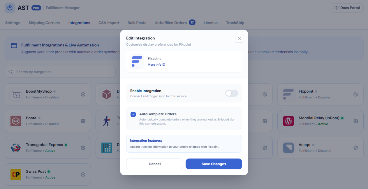 Flxpoint Integration Screenshot